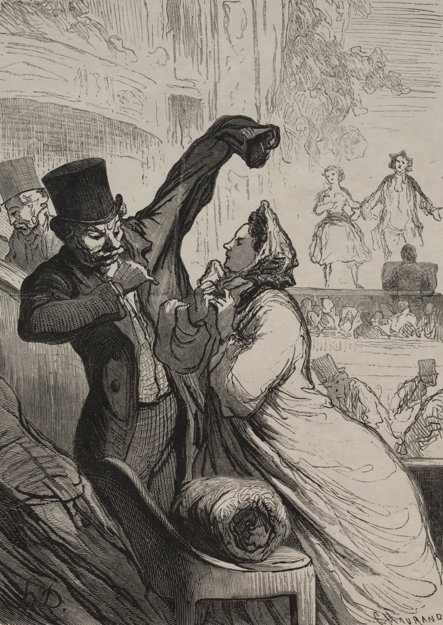 Teatret: Den sidste scene. af Honoré Daumier