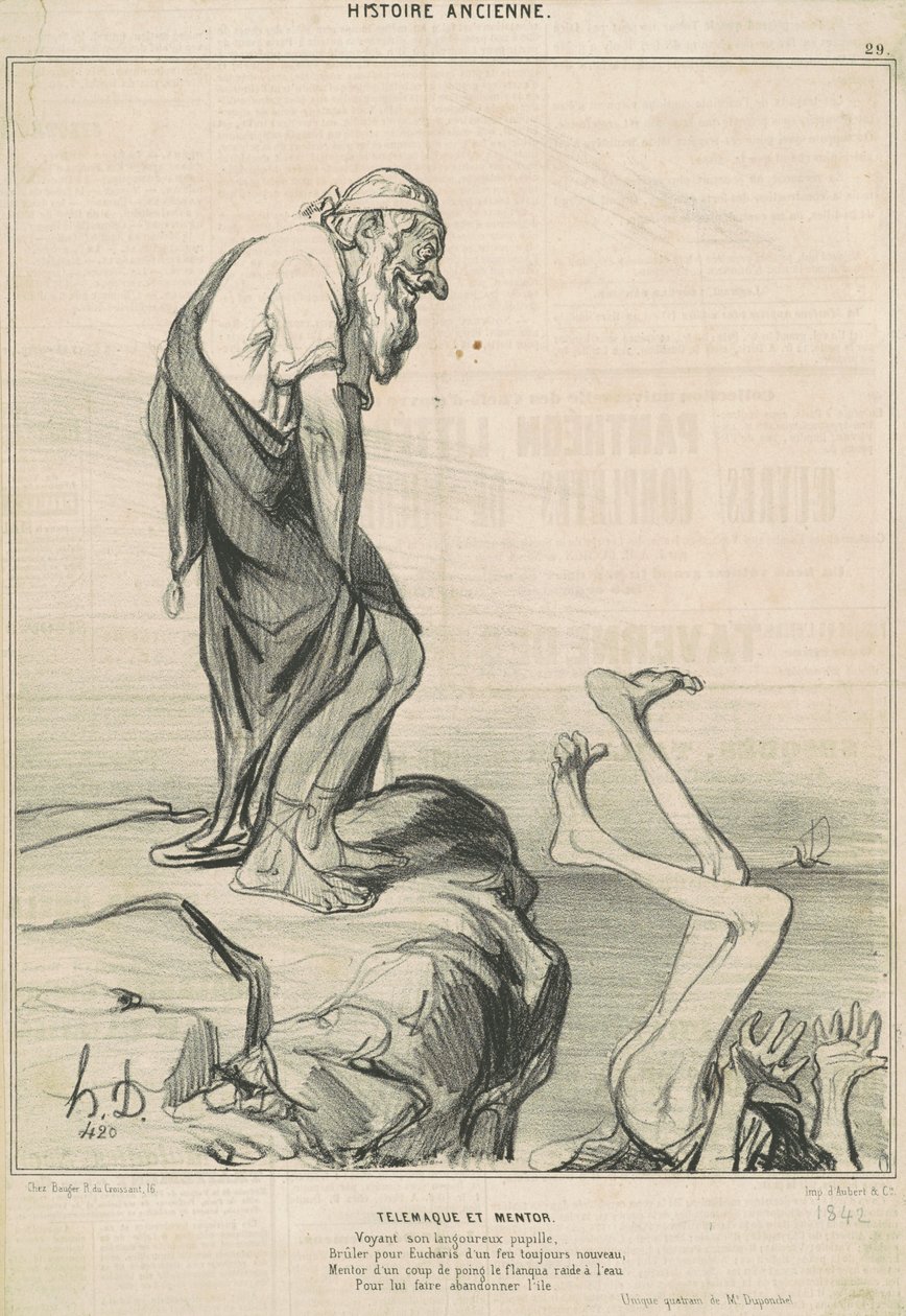 Telemachus og mentor af Honoré Daumier