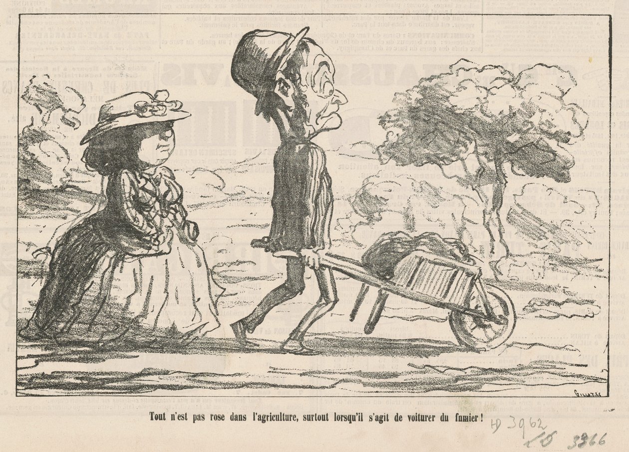 Alt er ikke rosenrødt i landbruget... af Honoré Daumier