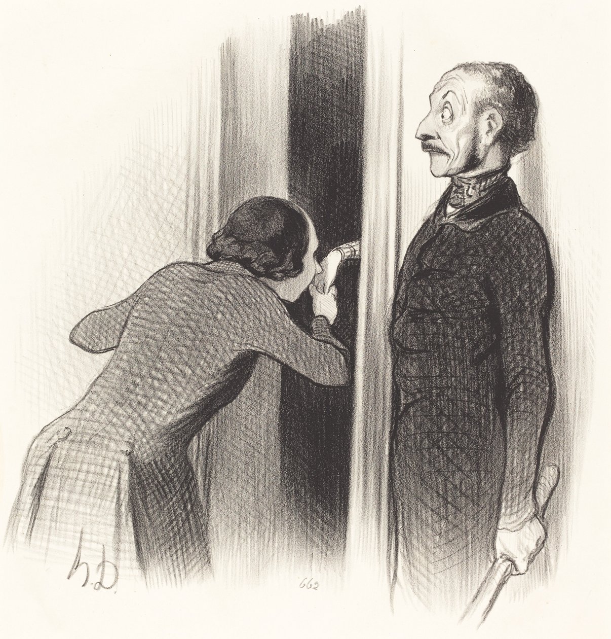 En meget glad elsker af Honoré Daumier