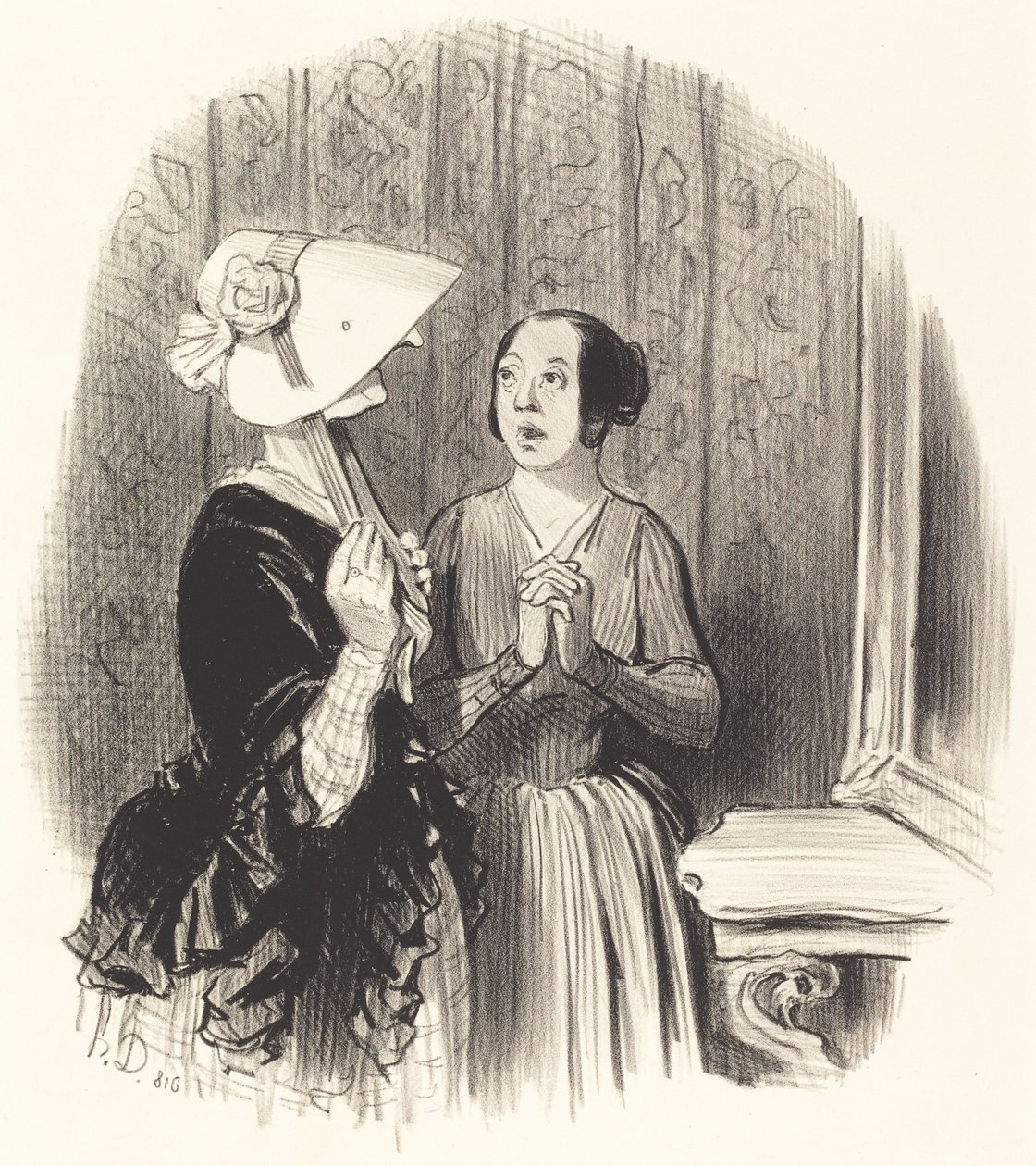 En Pamela hat af Honoré Daumier