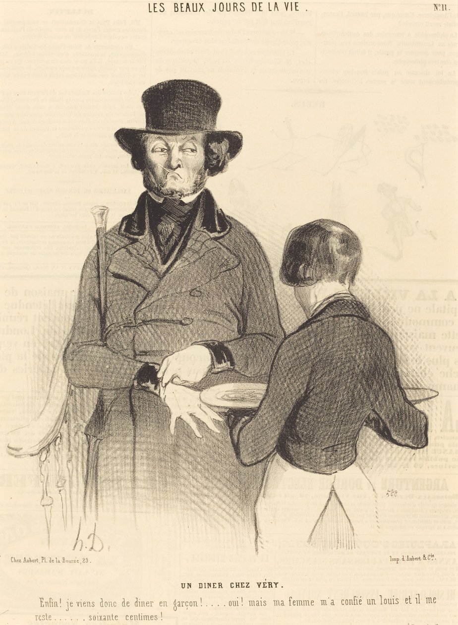 En middag på Very af Honoré Daumier