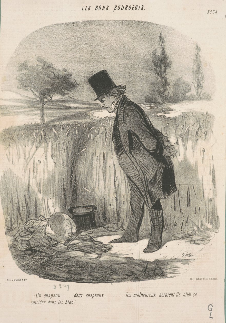 En hat... to hatte... den uheldige... af Honoré Daumier