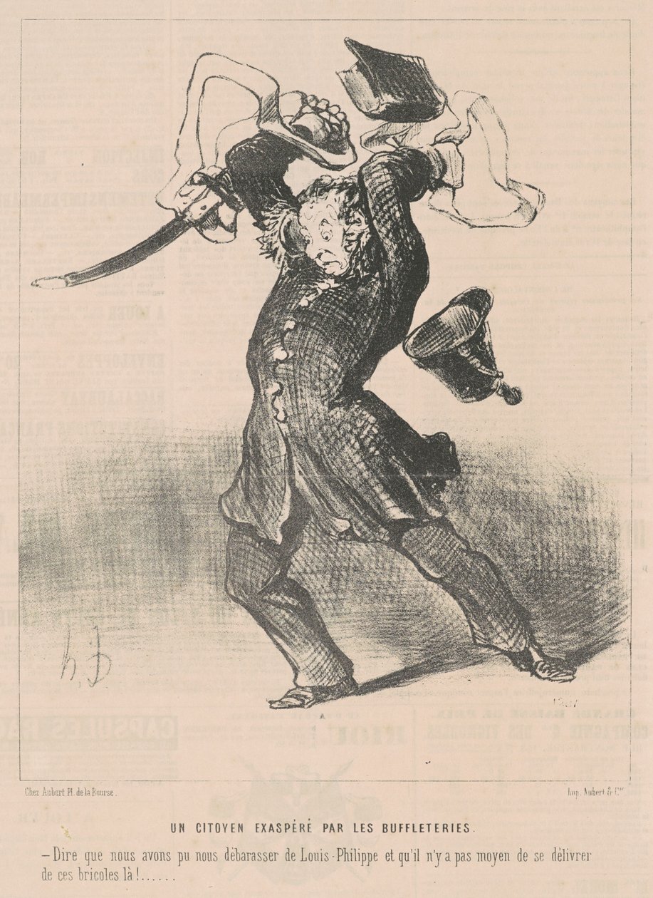 En borger irriteret over bøflerne af Honoré Daumier