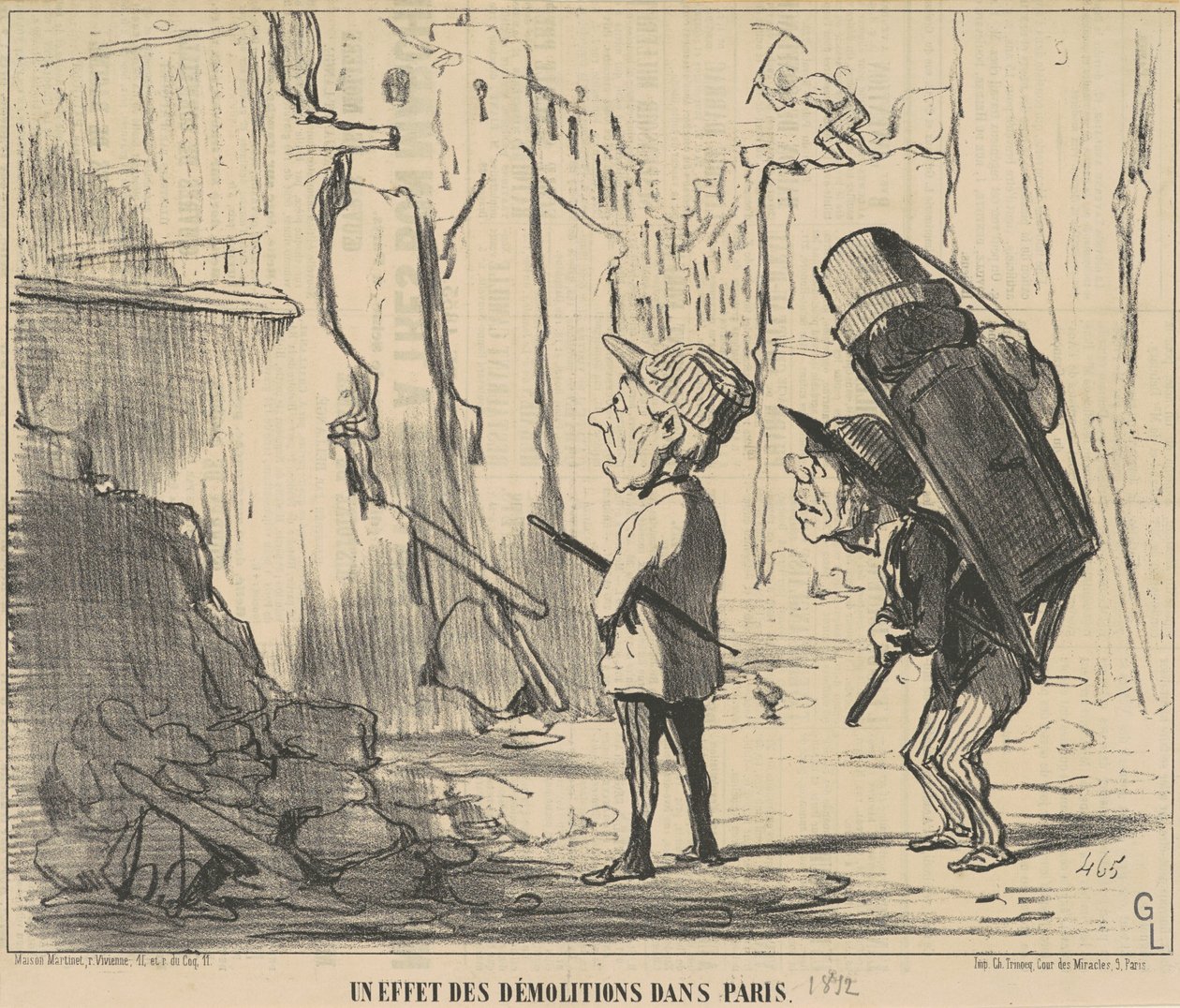 En effekt af nedrivningerne i Paris af Honoré Daumier