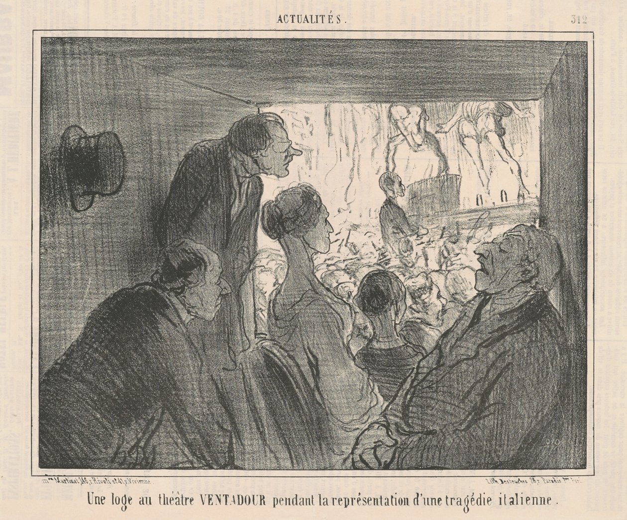 En boks på VENTADOUR teatret... af Honoré Daumier