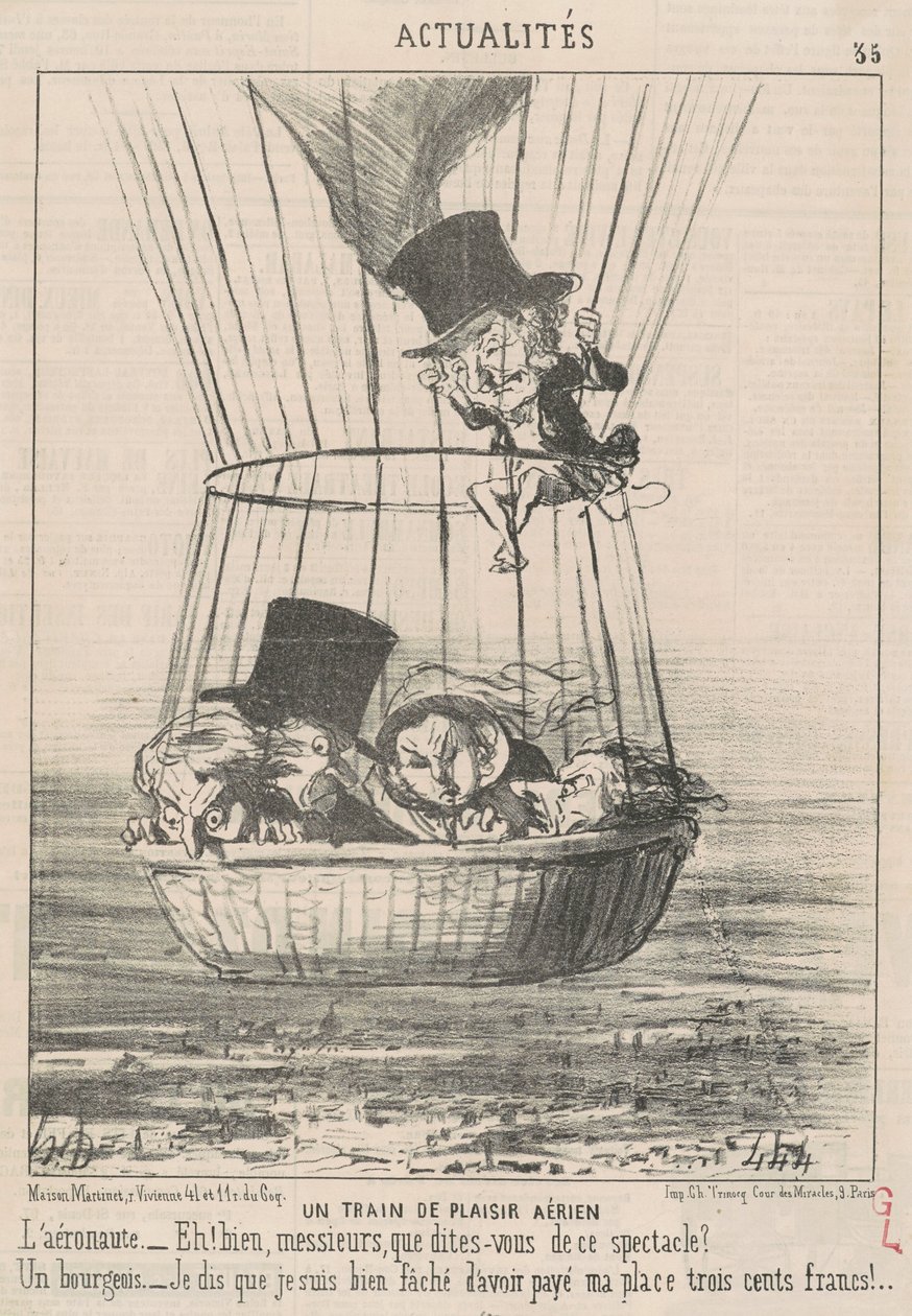 Et lysttog fra luften af Honoré Daumier