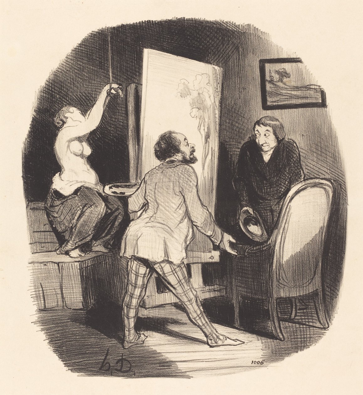 En svær stilling af Honoré Daumier
