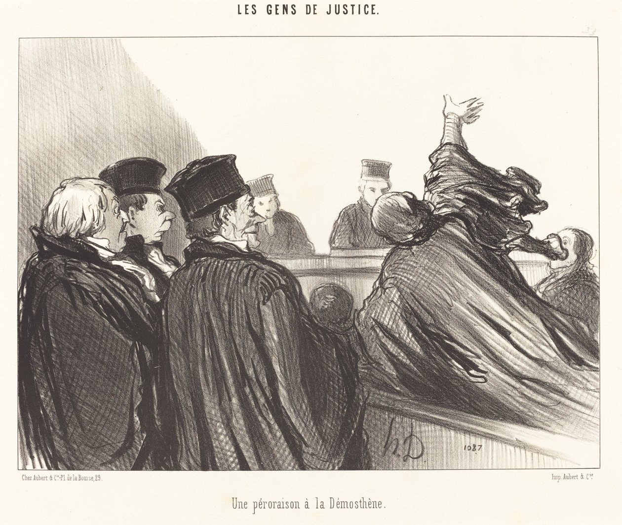 En Peroration a la Demosthenes af Honoré Daumier