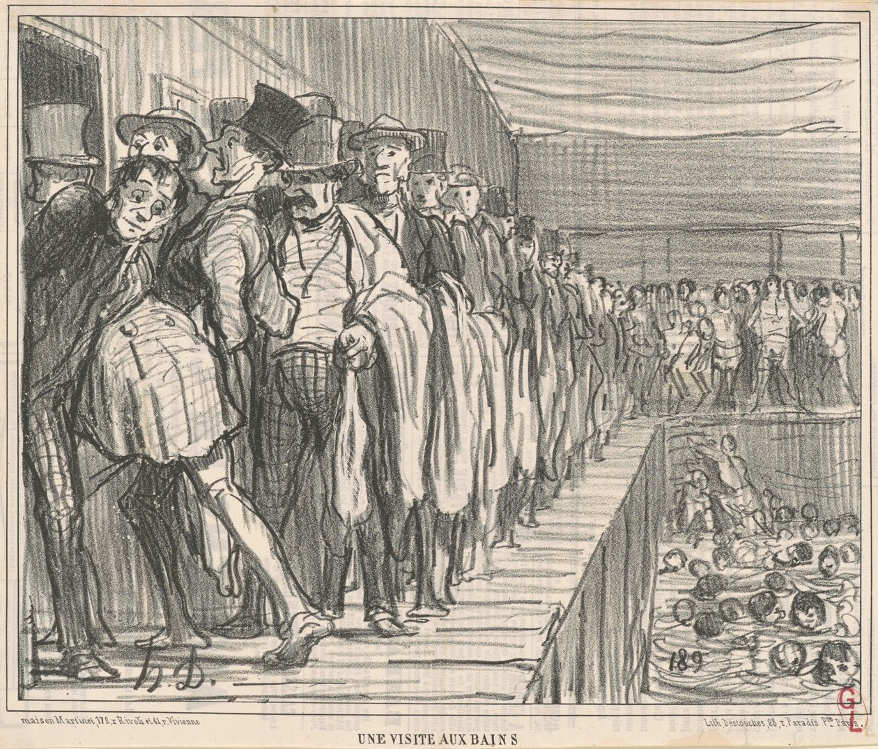 Et besøg i badene af Honoré Daumier