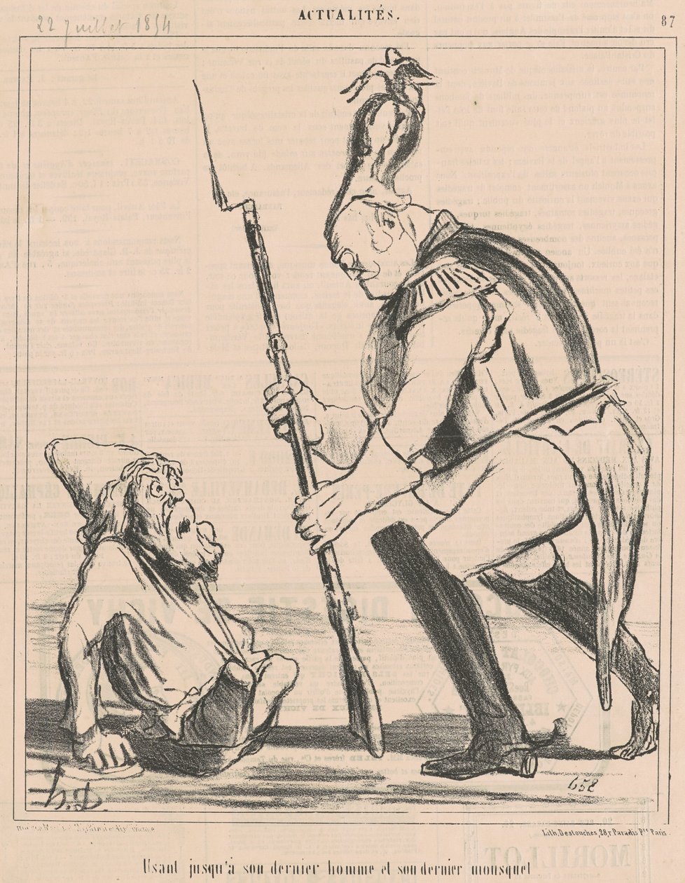 Bruger sin sidste mand op... af Honoré Daumier