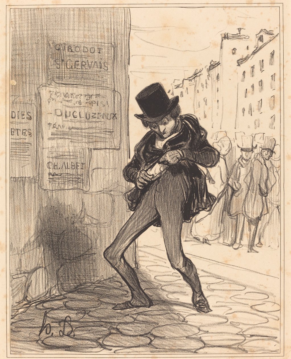 Stjålet!... Gade med tomme lommer... af Honoré Daumier