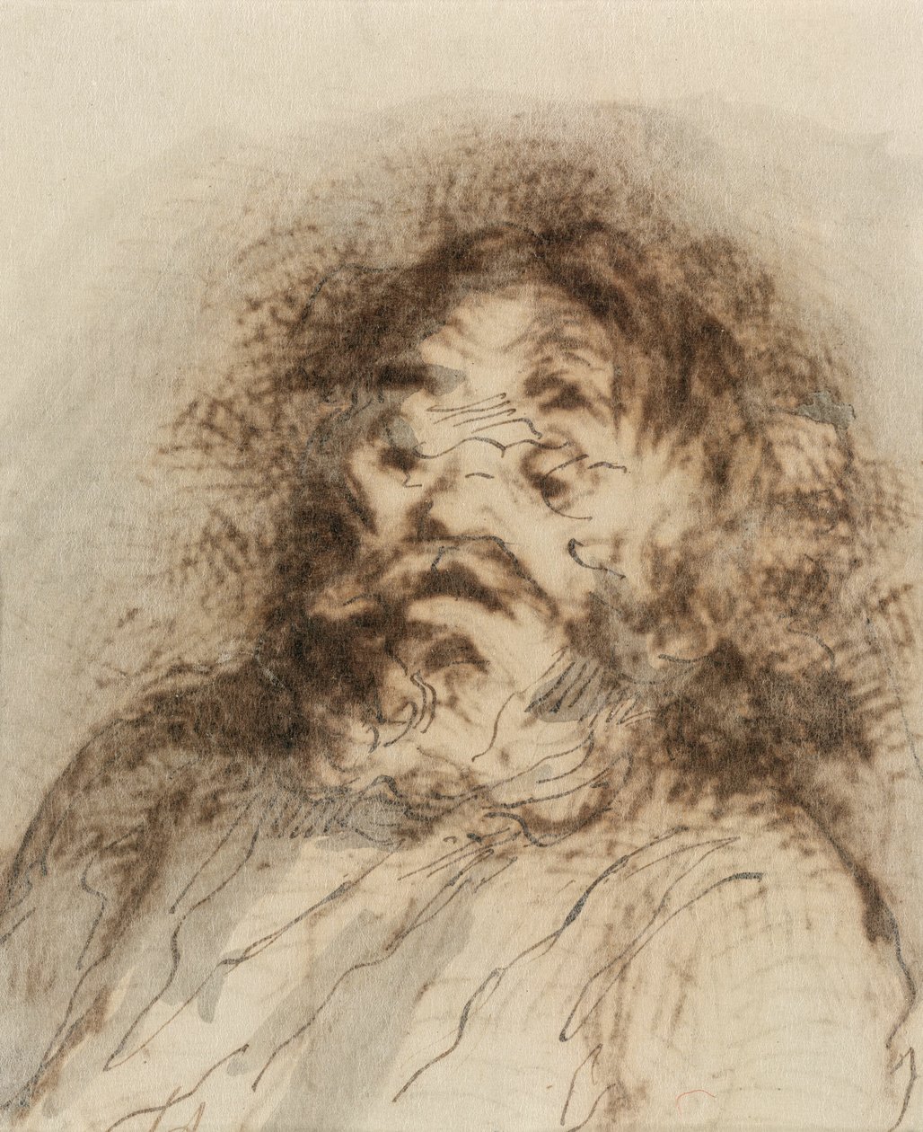Skægget mand af Honoré Victorin Daumier