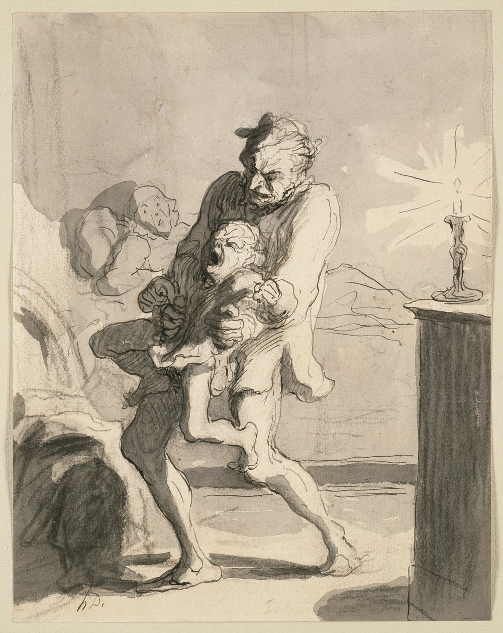 Faderlig disciplin af Honoré Victorin Daumier