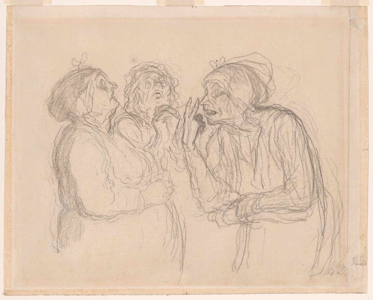 Tre sladderhanke af Honoré Victorin Daumier