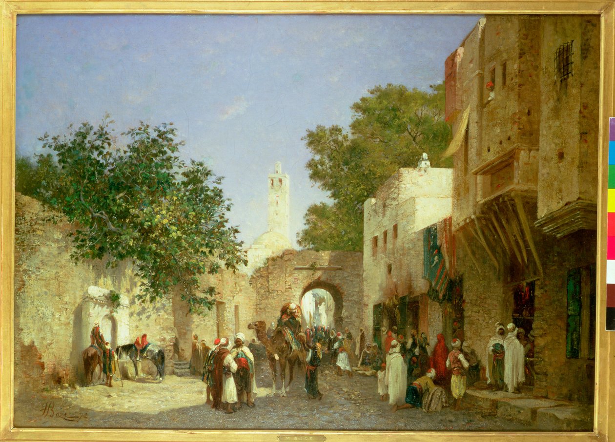 En arabisk gadescene, 1872 af Honore Boze