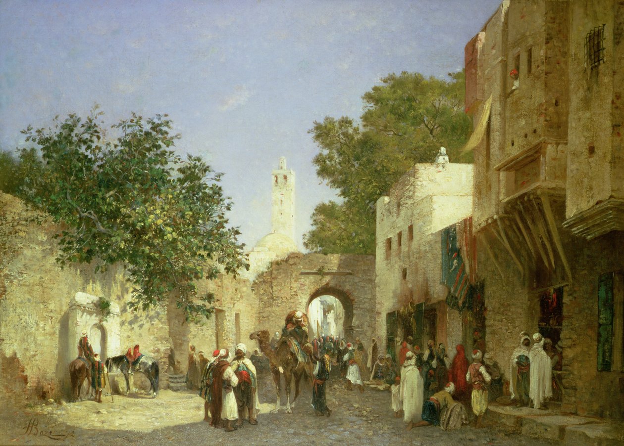 Arabisk gadescene, 1872 af Honore Boze