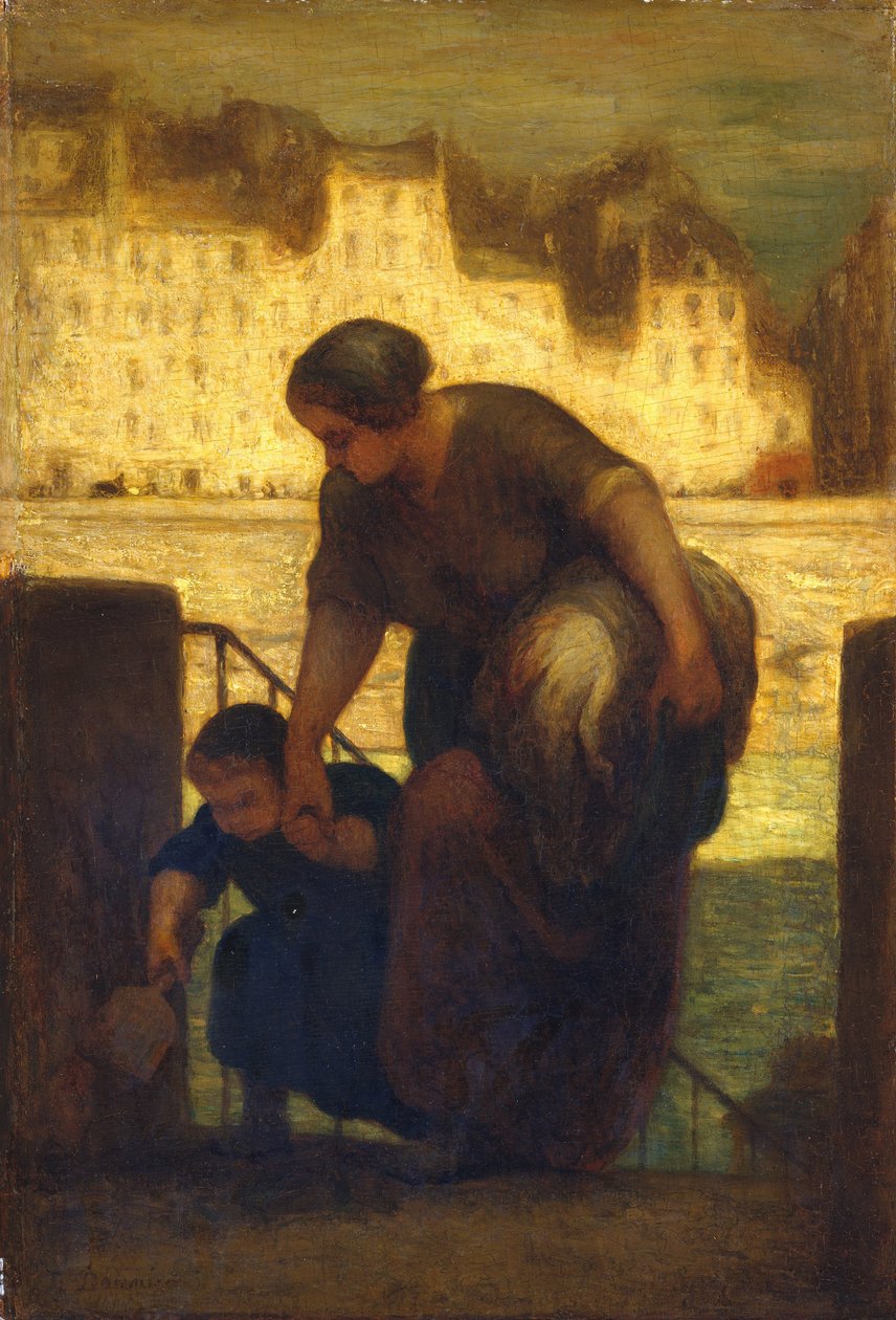 The Laundress, ca. 1863 (olie på træ) af Honoré Daumier