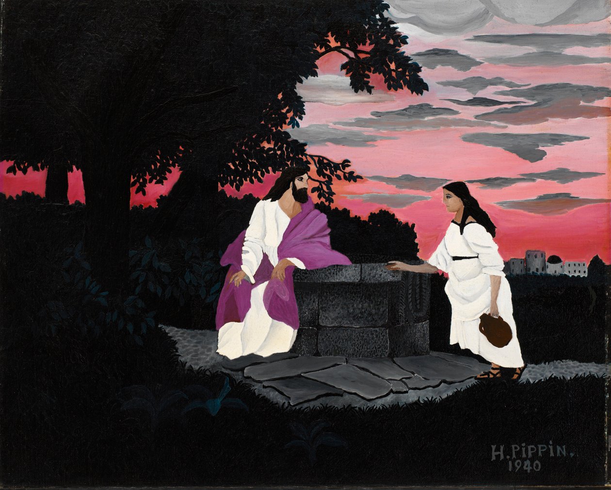 Kristus og Samarias kvinde af Horace Pippin