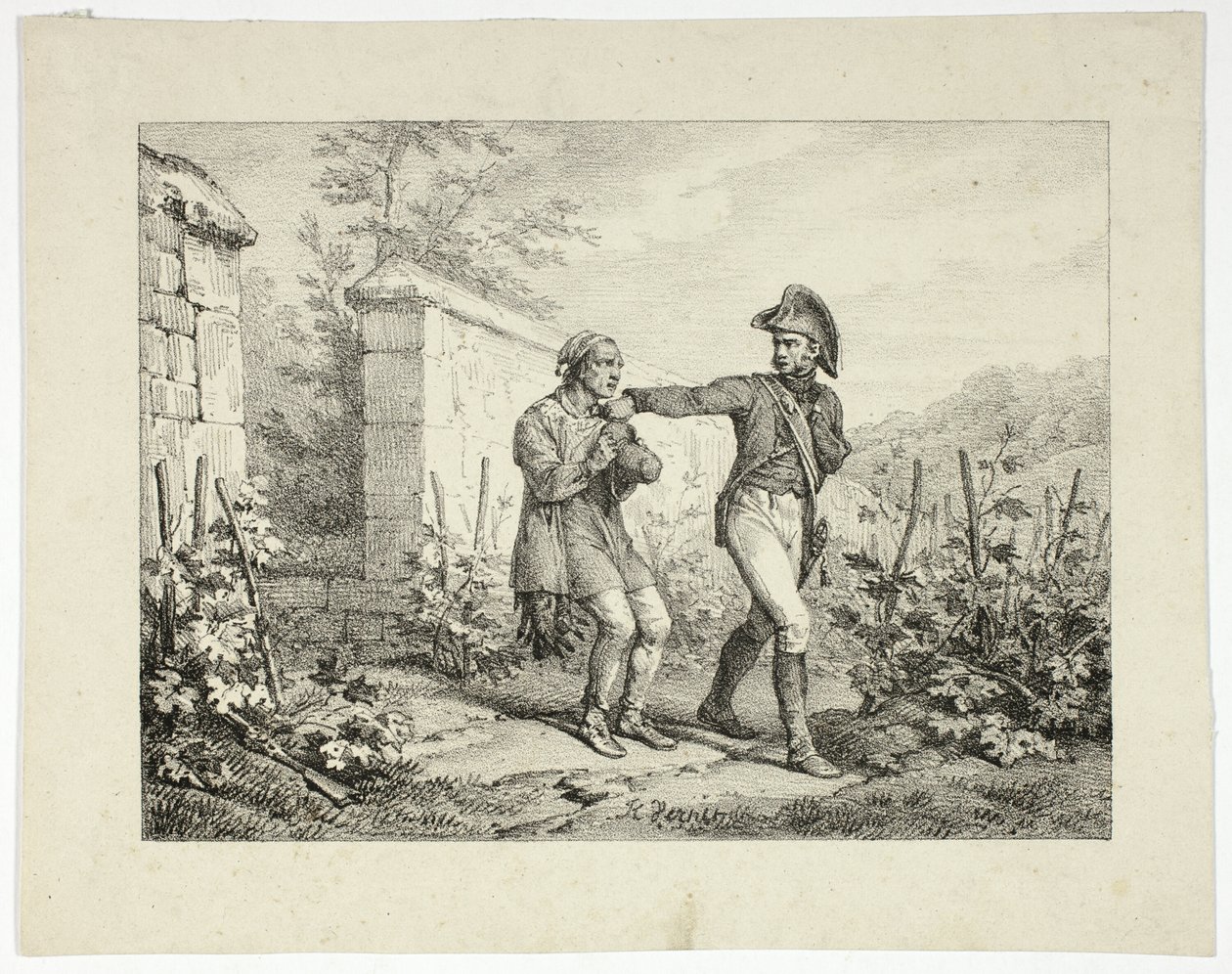 Anholdelse af en krybskytte af Emile Jean Horace Vernet