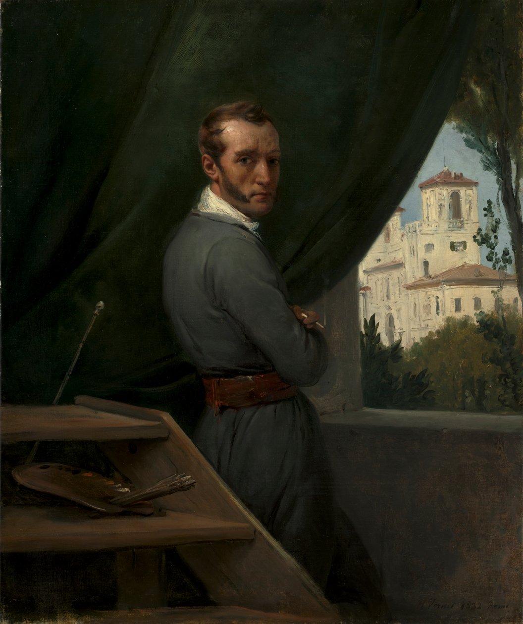 Selvportræt i Rom, 1832. af Emile Jean Horace Vernet