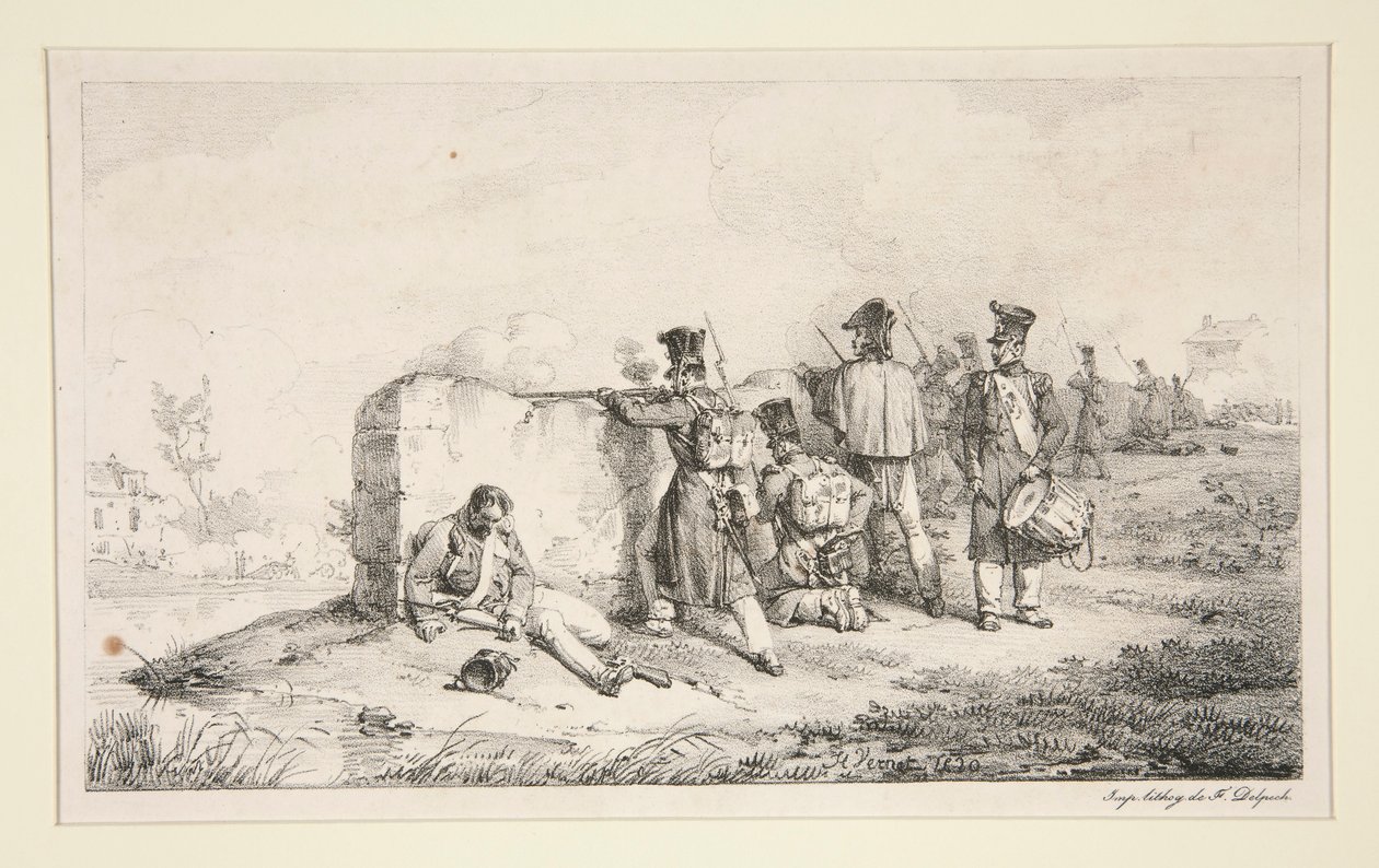 Soldater i træfninger af Emile Jean Horace Vernet