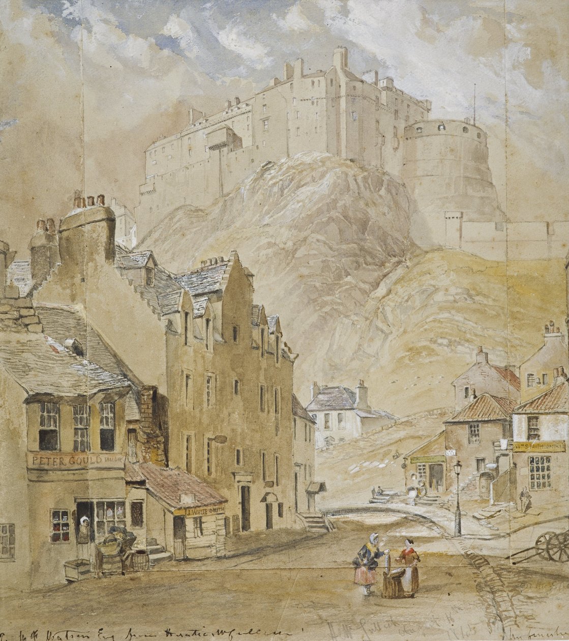 Edinburgh Slot fra Fennikelens Fod, 1845 af Horatio McCulloch