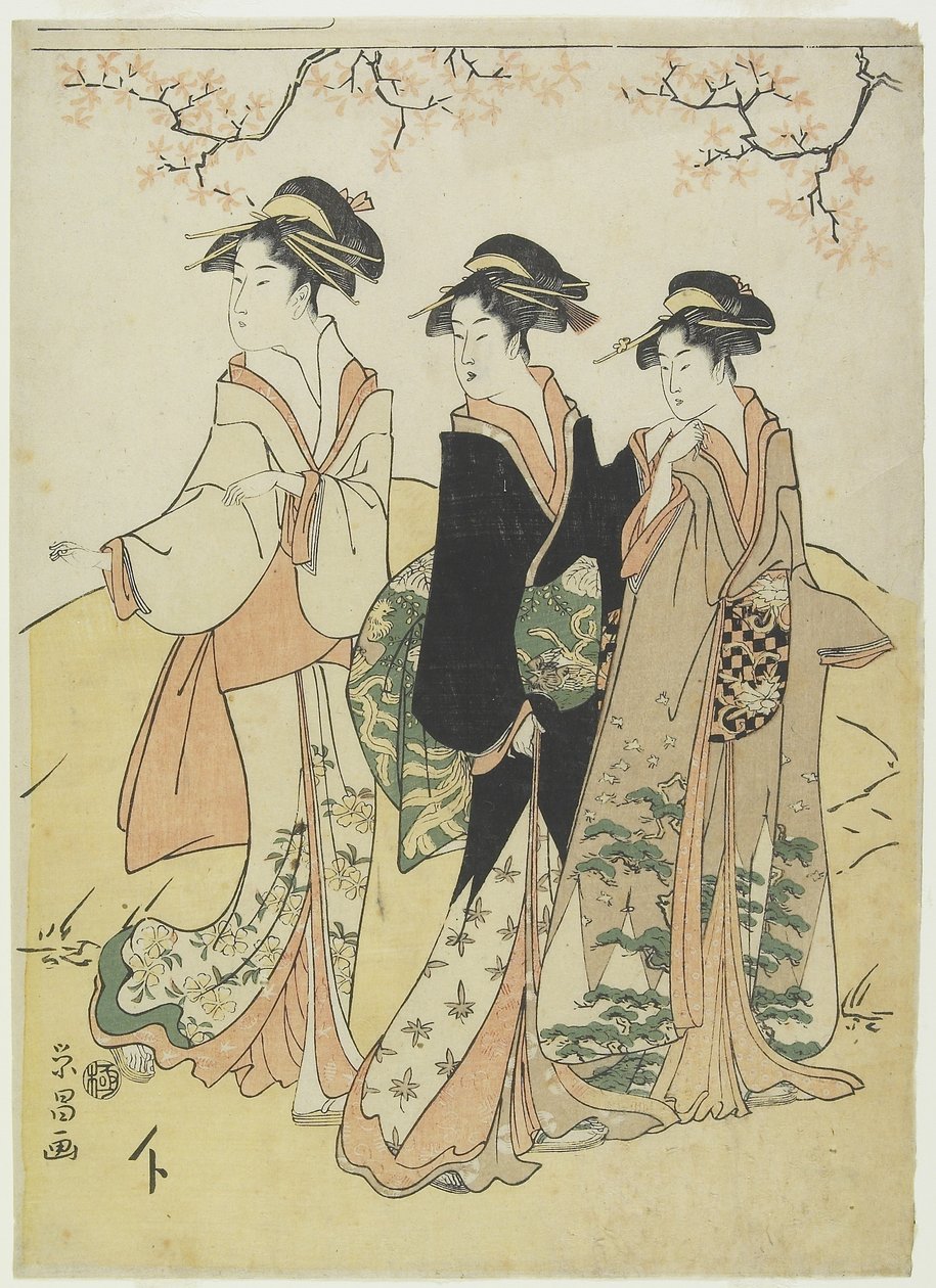 (Tre kurtisaner under Cherry Tree), ca. 1790