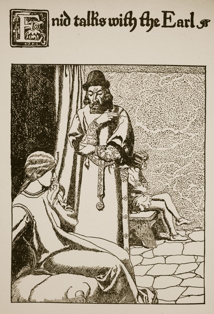Enid taler med jarlen, illustration fra 