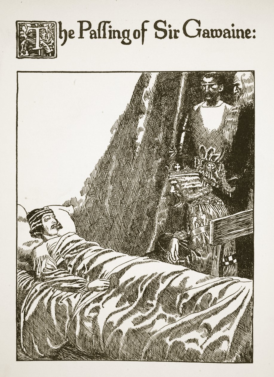 The Passing of Sir Gawaine, illustration fra 