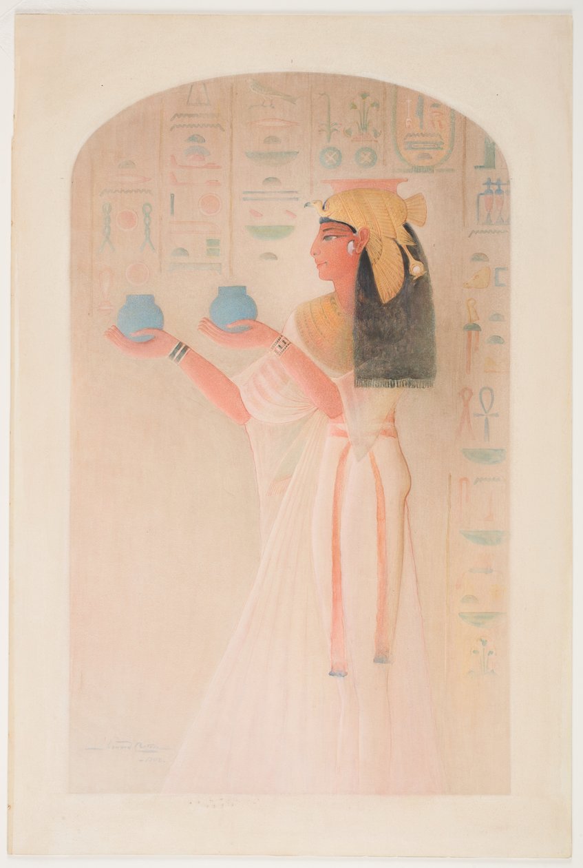 Dronning Nefertari tilbyder to gryder af Howard Carter