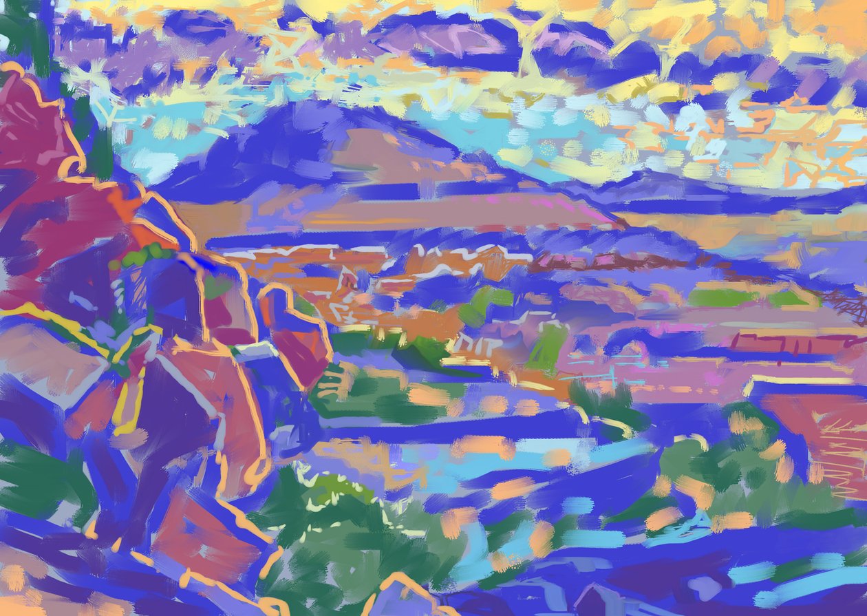Land og lys, Sedona (computerkunst) af Howard Ganz