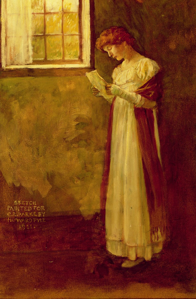 Uden titel (Kvinde ved et vindue) af Howard Pyle