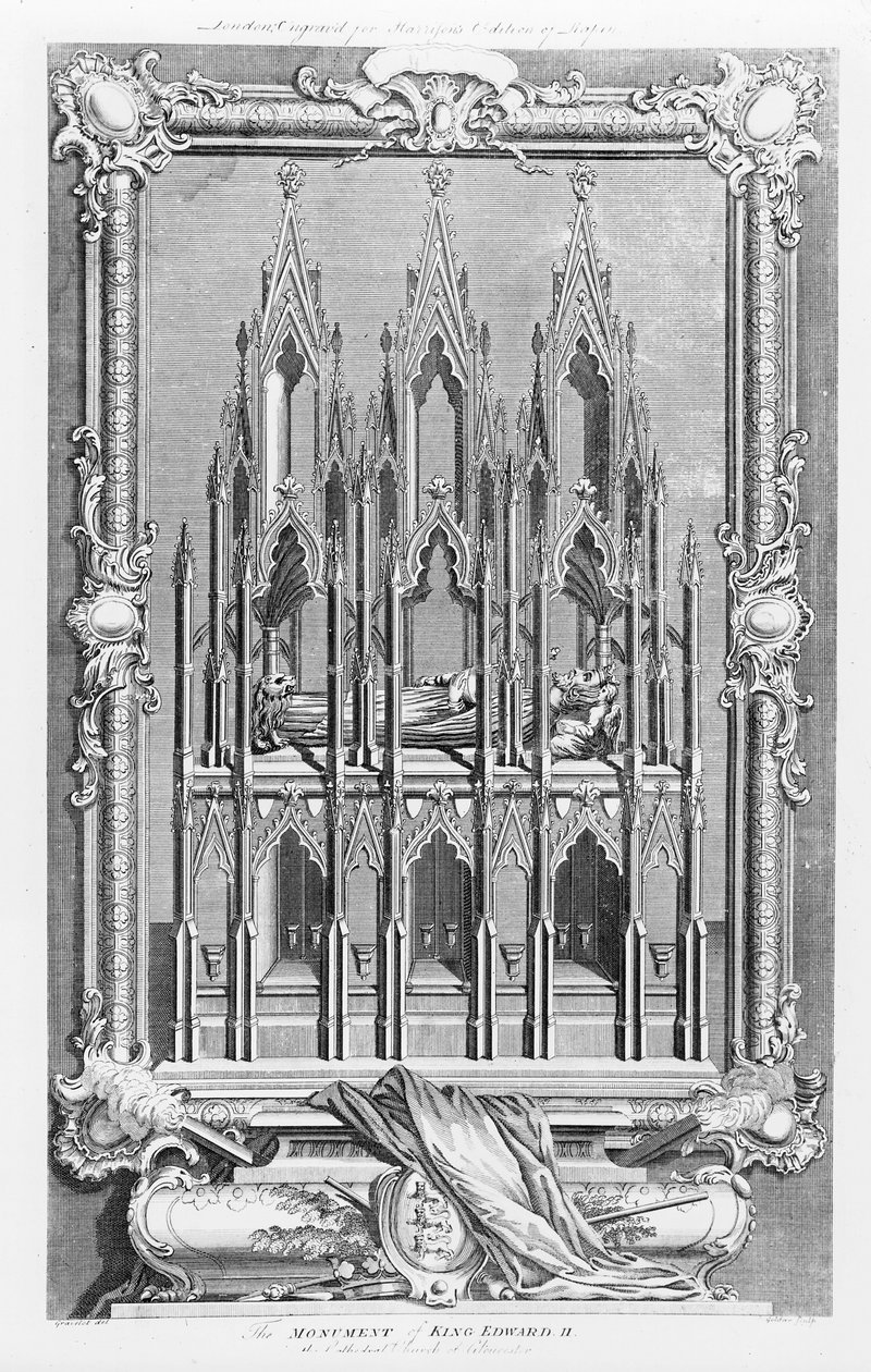 Monumentet af Edward II (1284-1327) i Gloucester Cathedral af Hubert Francois Gravelot