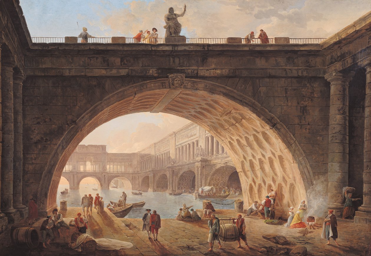 A Port, ca. 1760 af Hubert Robert