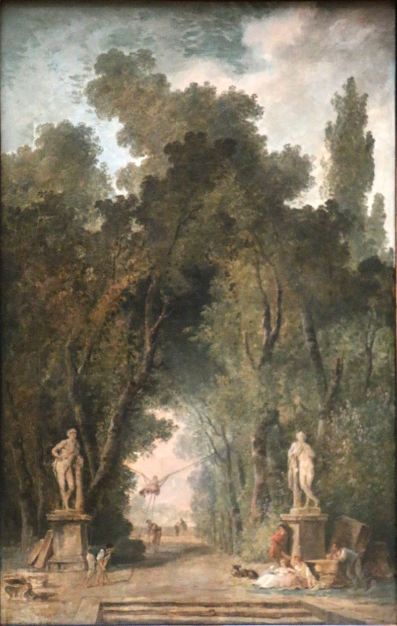 Gangbro i en park af Hubert Robert