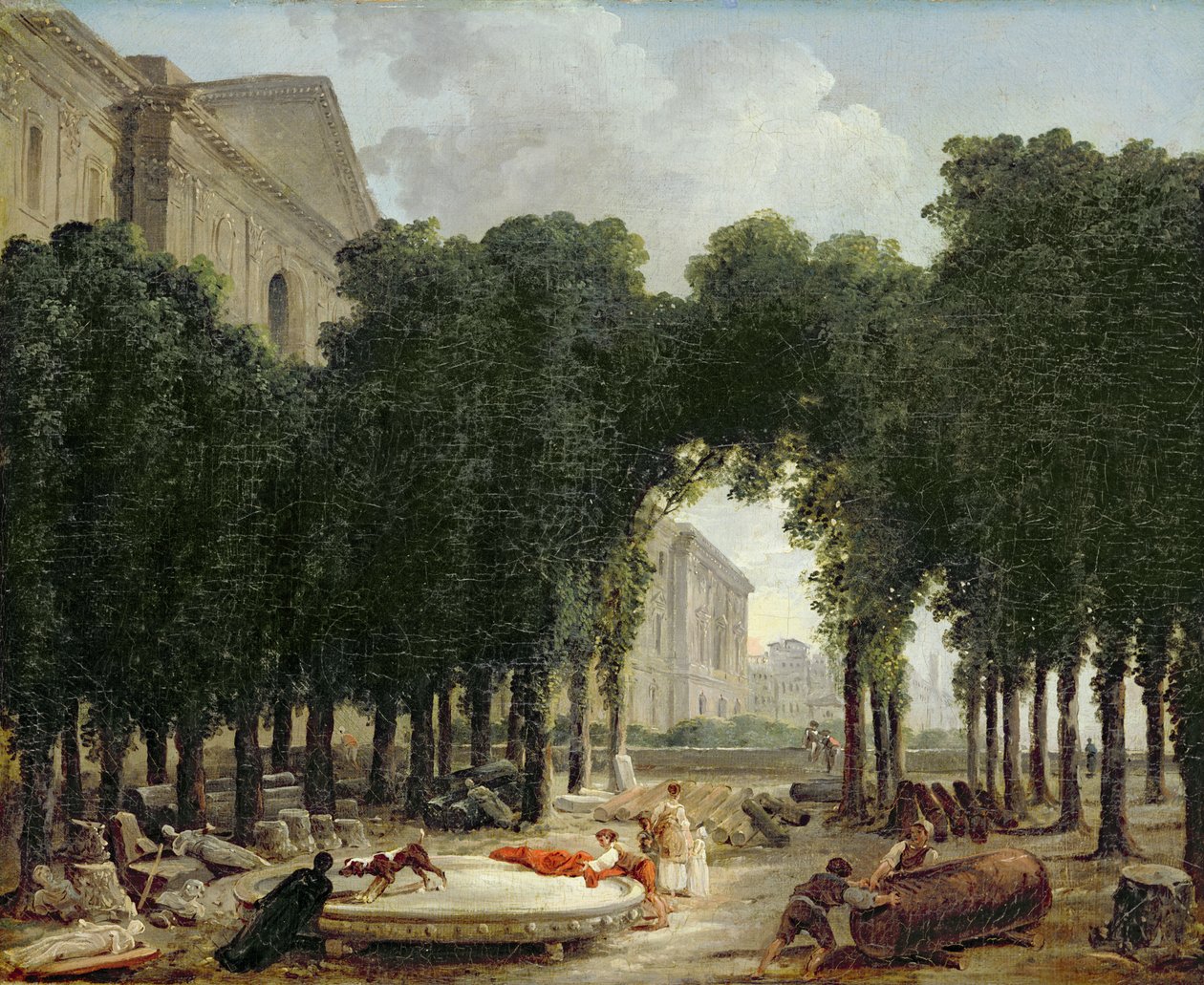 Louvre og Infantas haver, 1798 af Hubert Robert