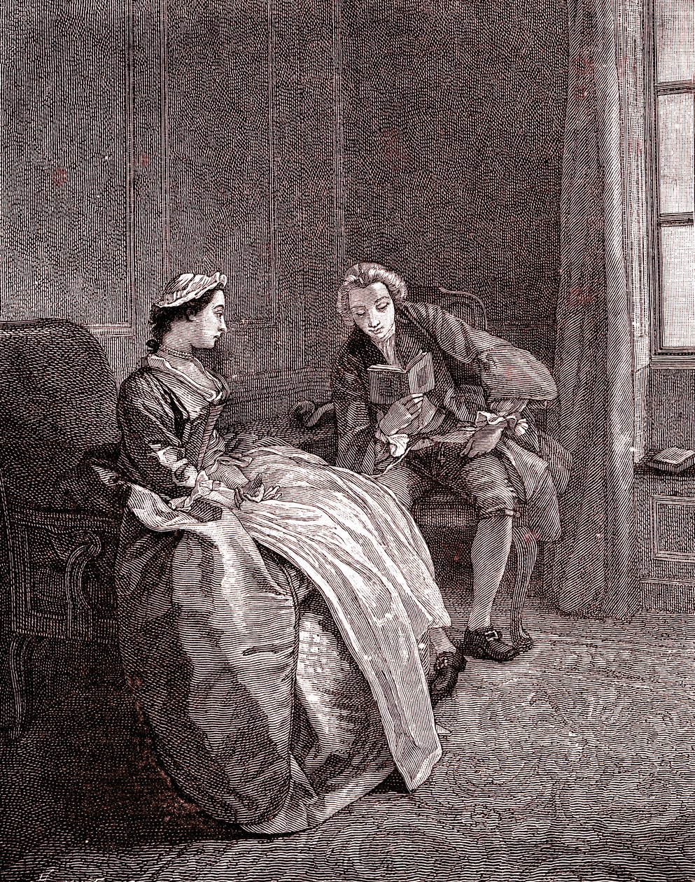 En gentleman læser i det 18. århundrede af Hubert Francois Gravelot
