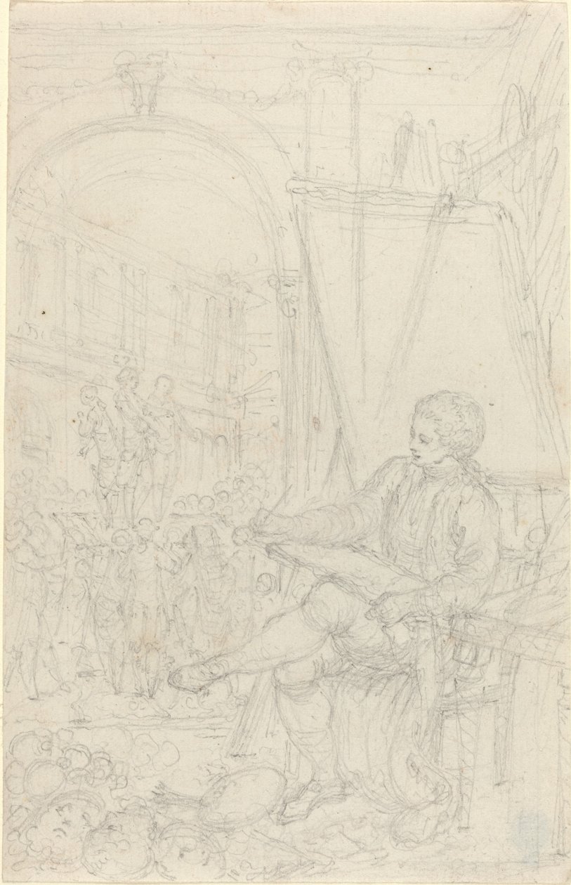 Selvportræt af Hubert Francois Gravelot