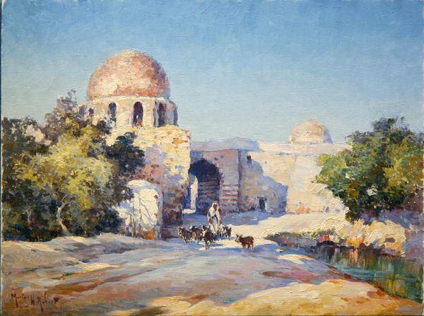 Bab Tuma (Damas) (olie på lærred) af Hubert Robert