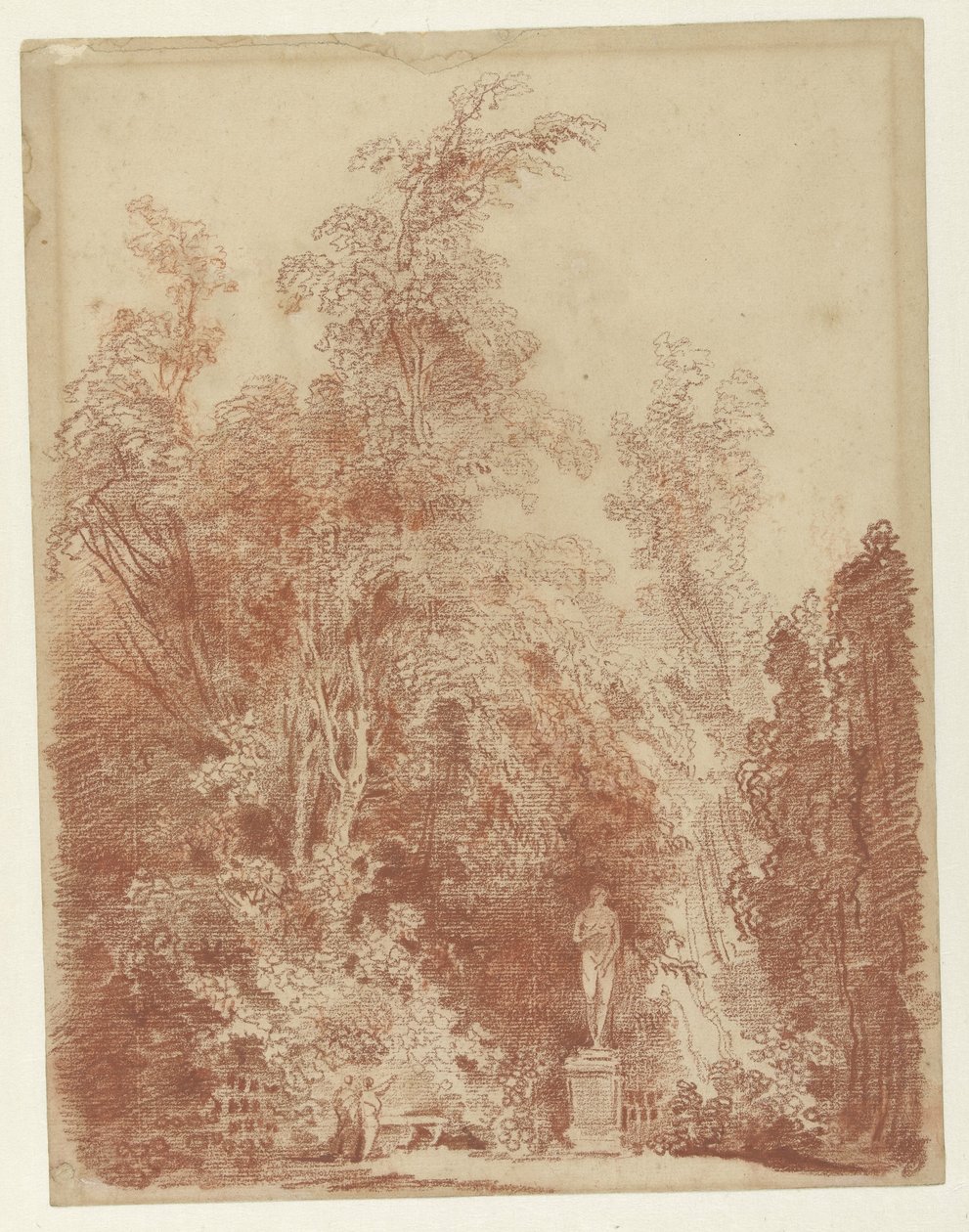 Ansigt i en park med en Venus-statue af Hubert Robert