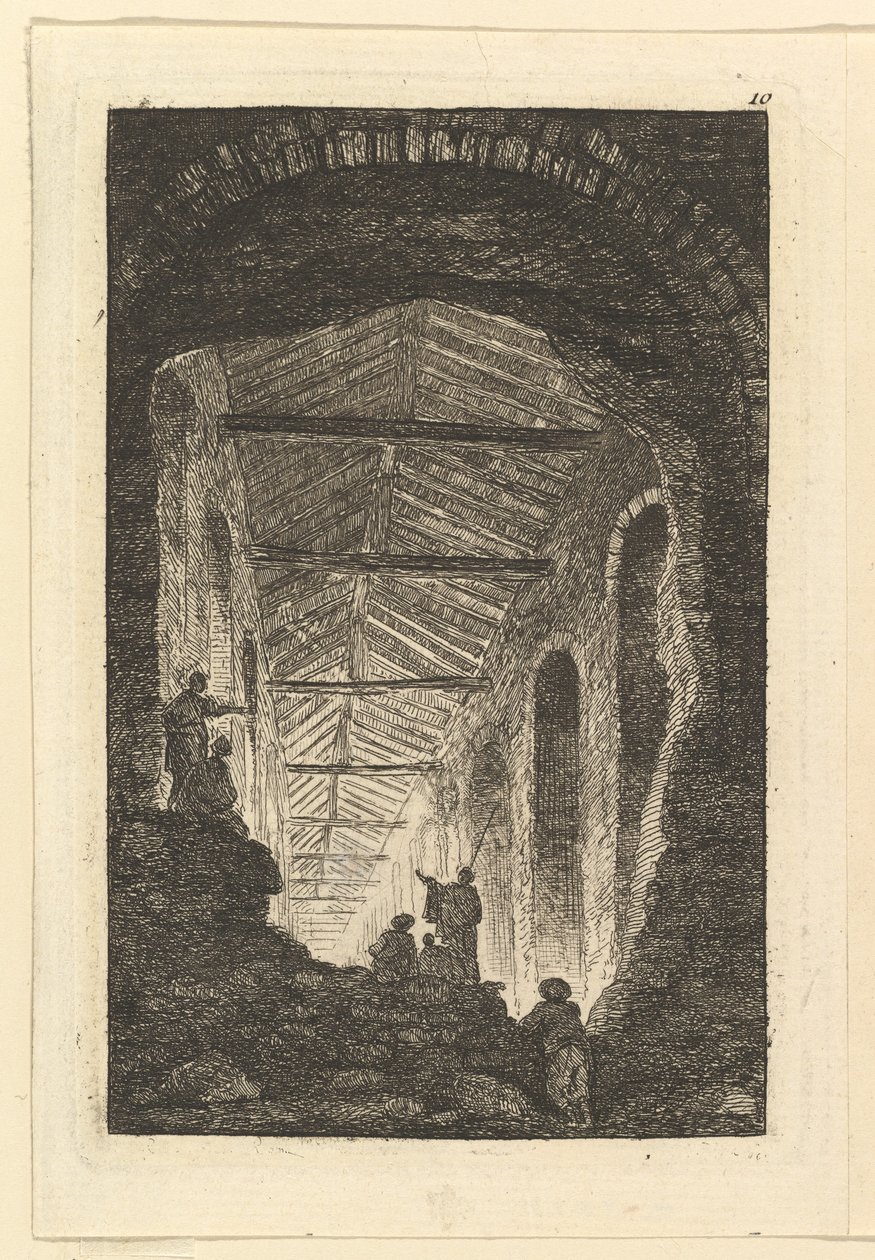 Det Antikke Galleri, ca. 1763-65. af Hubert Robert