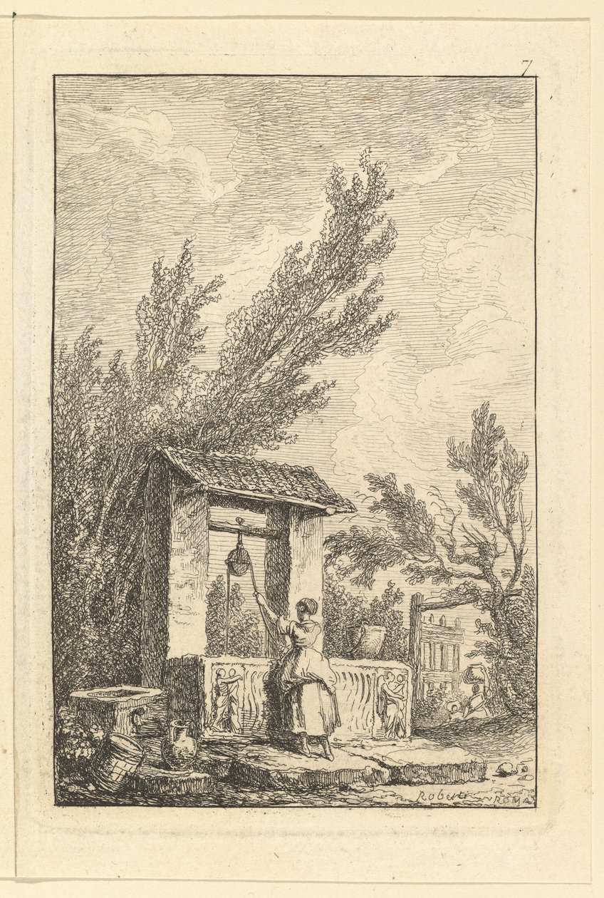 The Well.n.d. af Hubert Robert