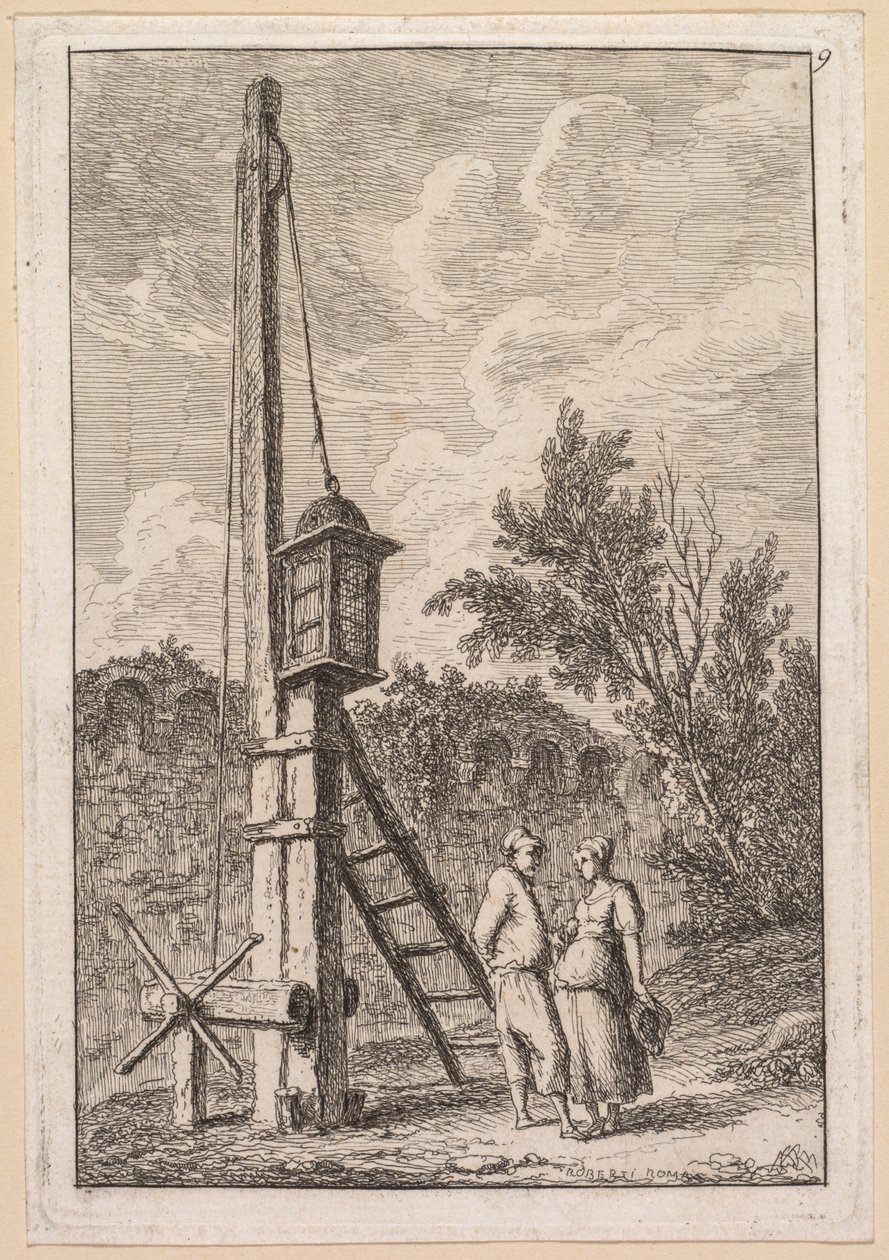 Roms aftener: Le Poteau, 1763-1764. af Hubert Robert