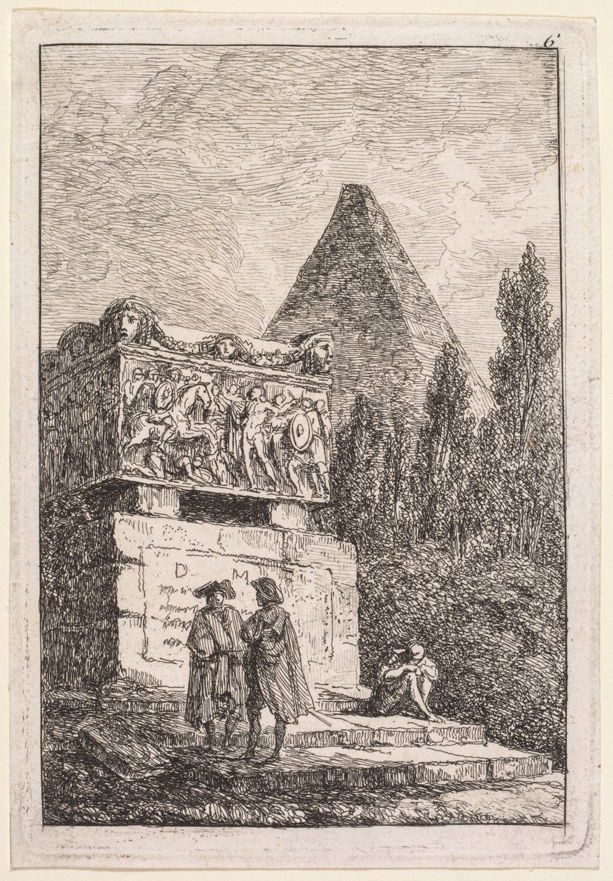 Roms aftener: Sarkofagen, 1763-1764. af Hubert Robert
