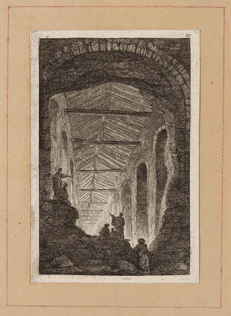 Tallerken ti fra Aftener i Rom af Hubert Robert