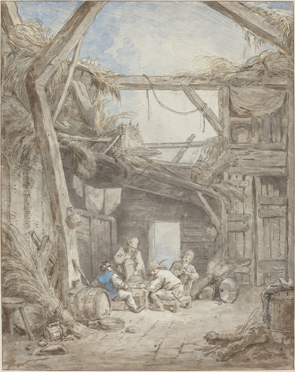 Ødelagt gård af Hubert Robert