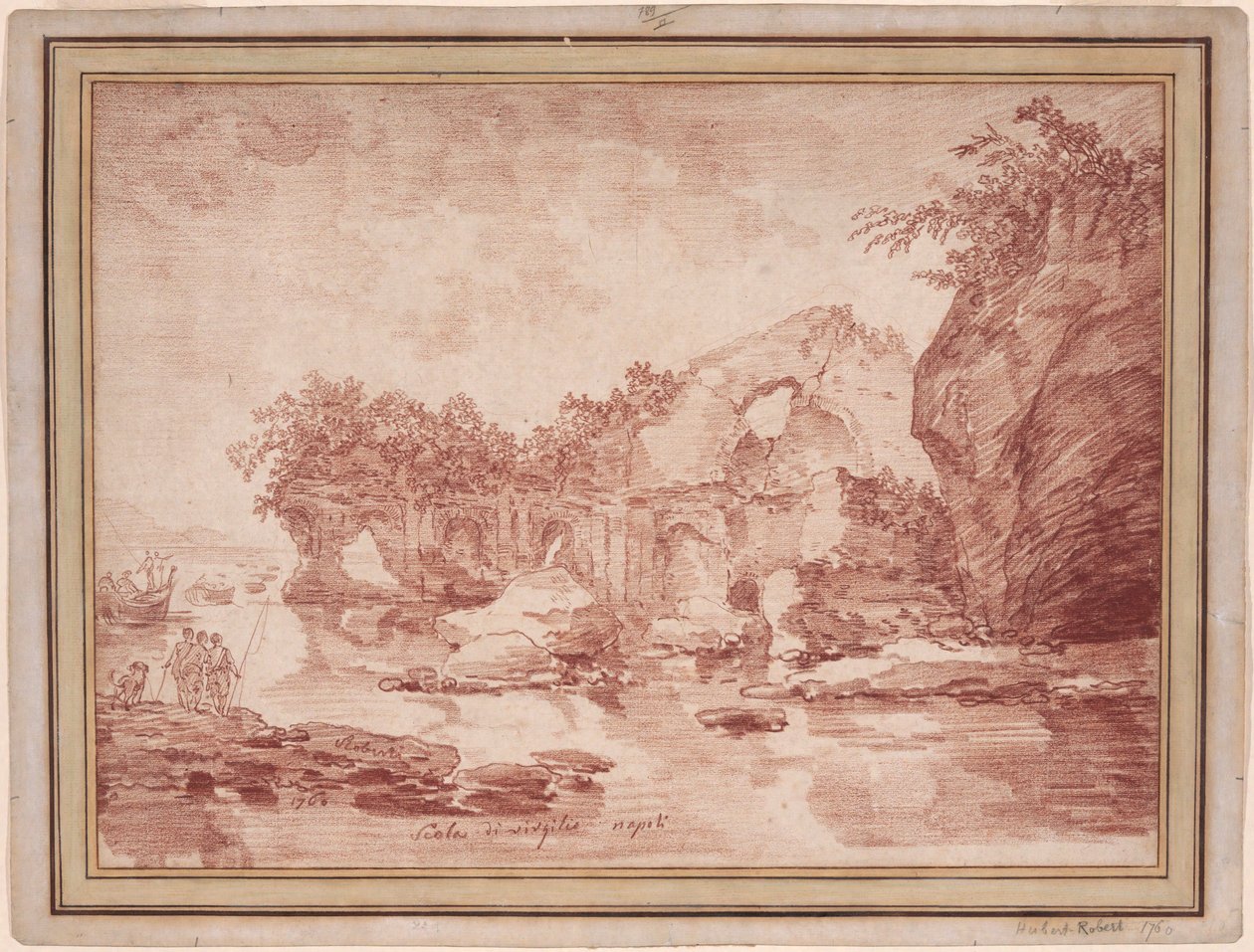 Ruiner ved havet nær Napoli: den af Hubert Robert