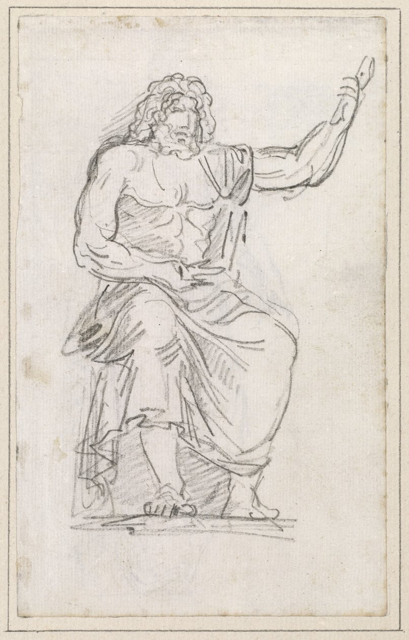 Statue af Jupiter, siddende [recto] af Hubert Robert