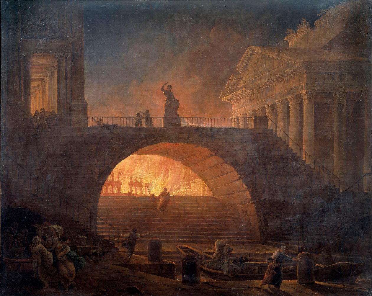 Roms Ild af Hubert Robert